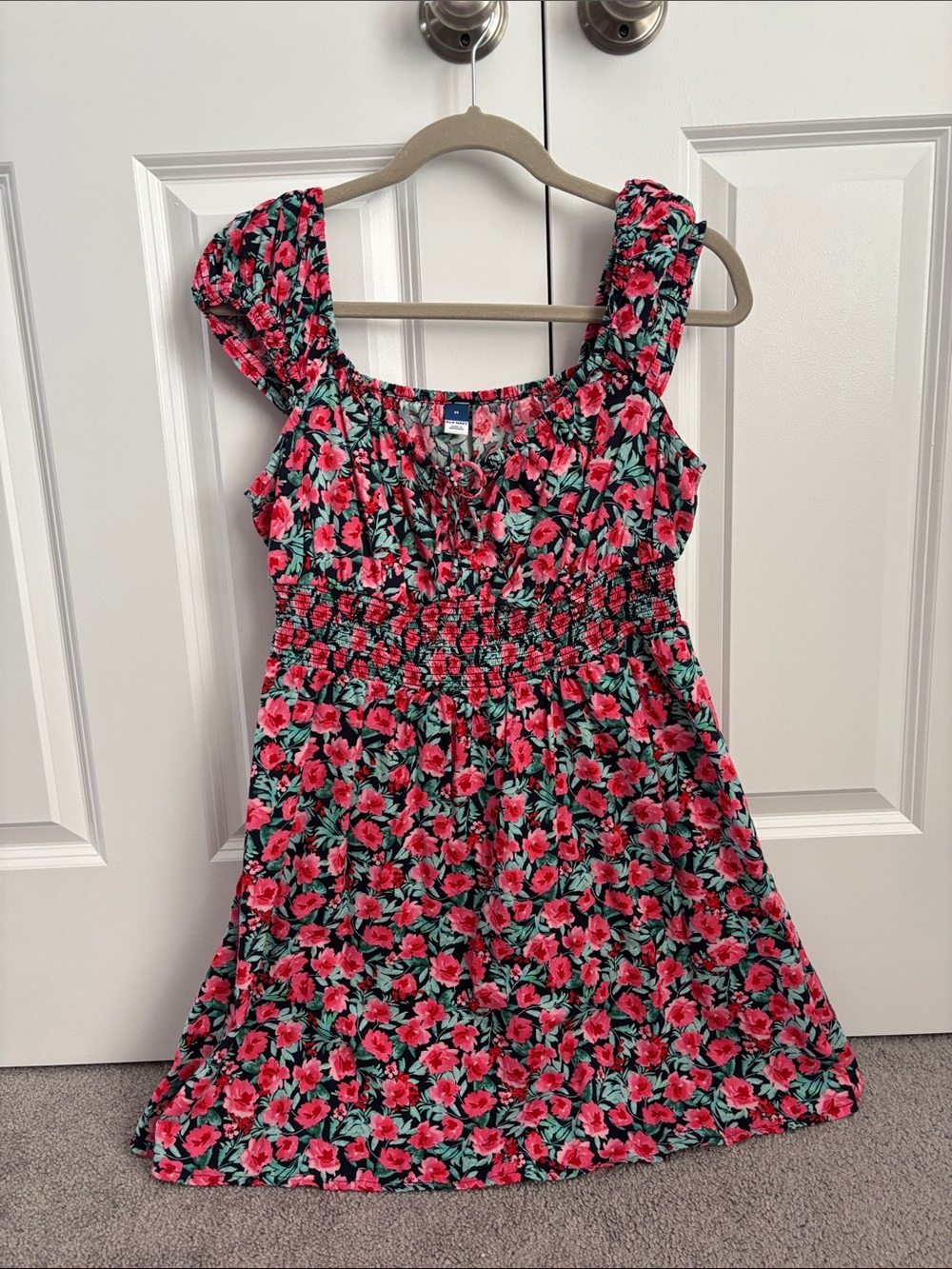 Women’s Floral Smocked Sundress - Pink & Green